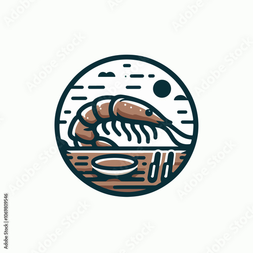 shrimp logo illustration