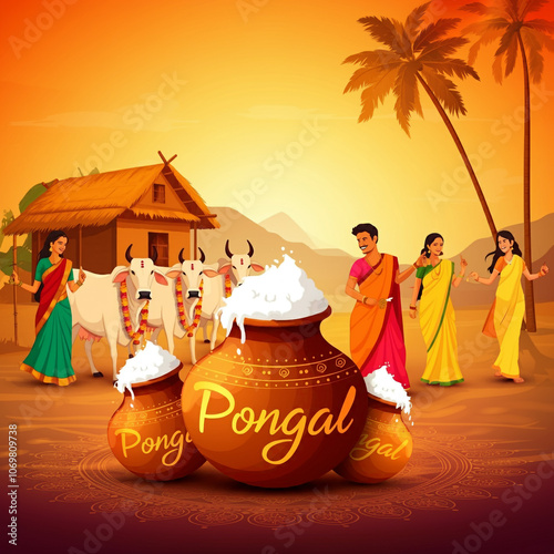 A depiction of the Pongal f...