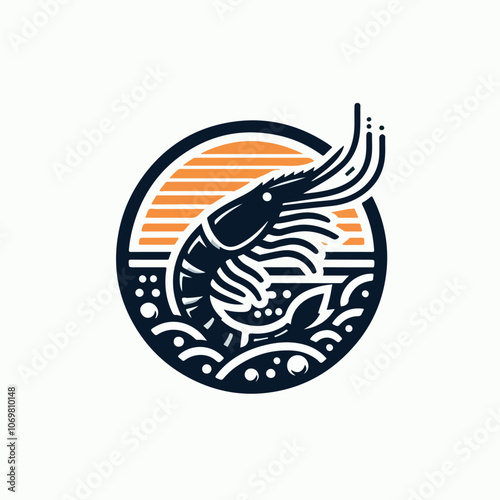 shrimp logo illustration
