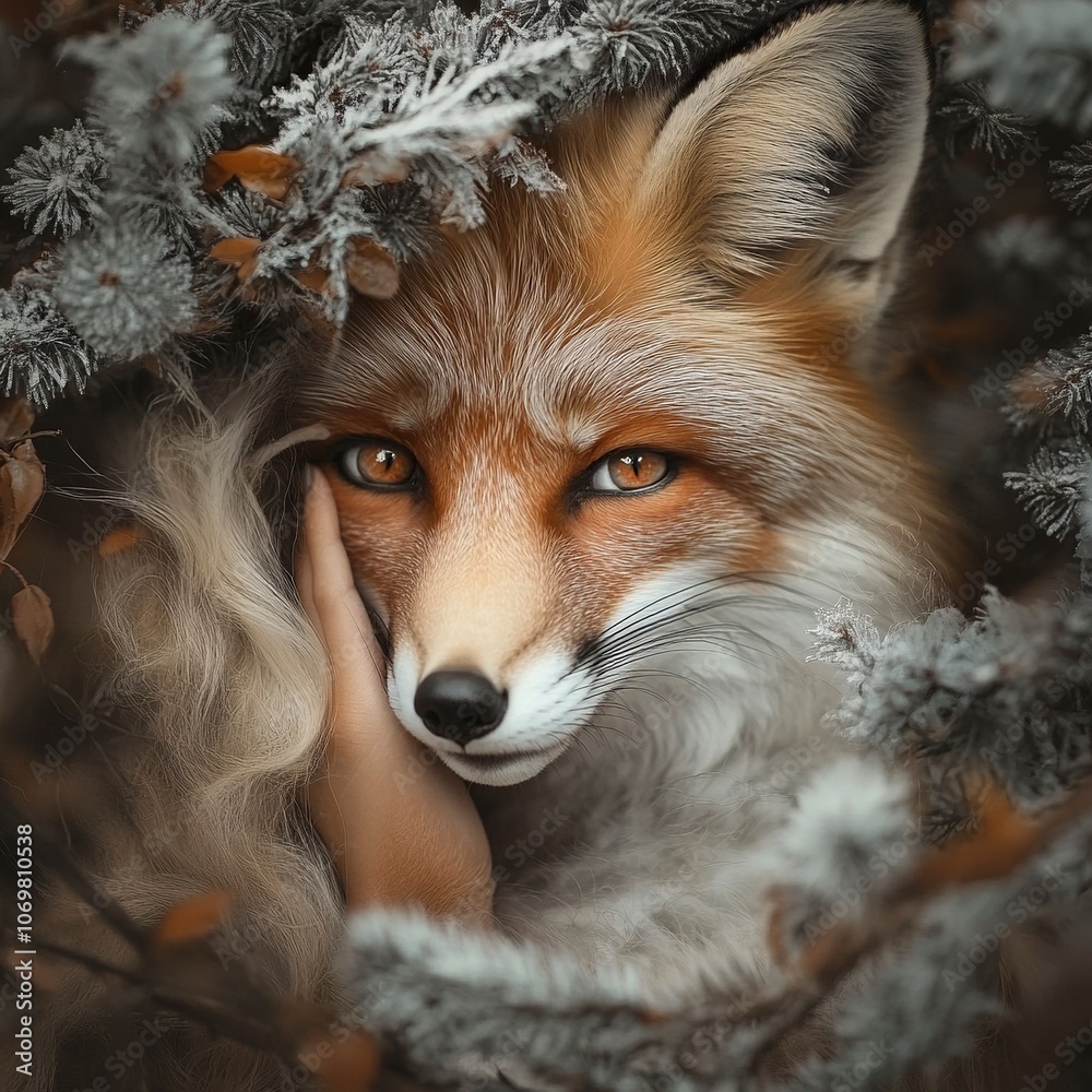 Fototapeta premium a beautiful fox best photography eal photo.generative ai