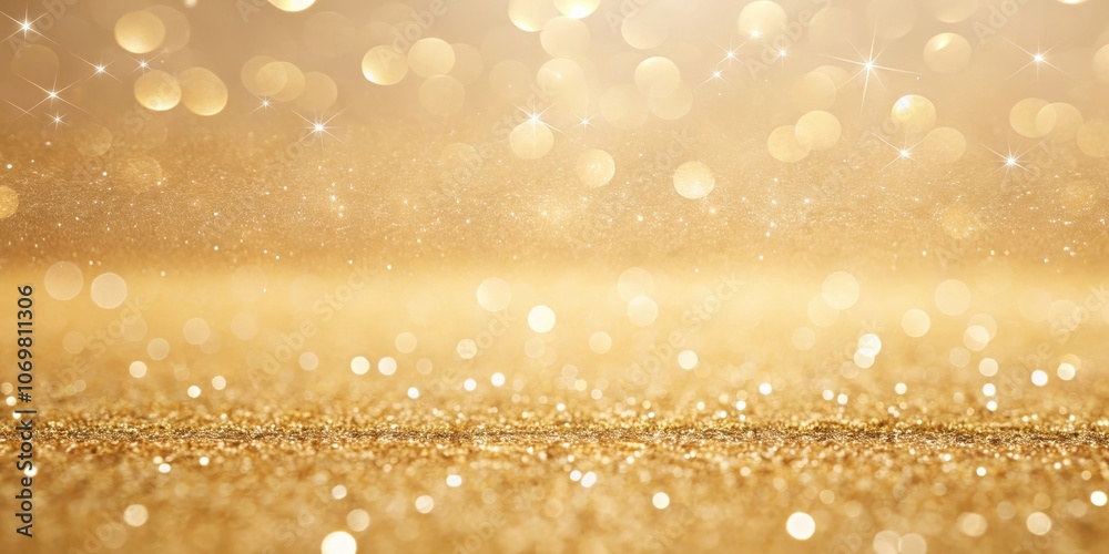 A sparkling gold glitter background with shimmering bokeh lights and a blurred texture A sparkling gold glitter background with shimmering bokeh lights and a blurred texture