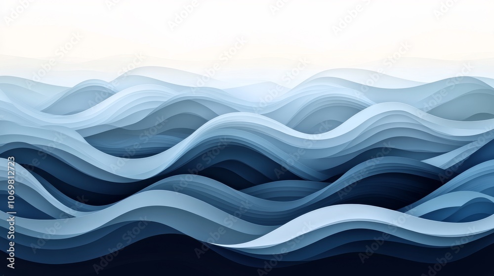 Serene Wave Patterns Gradient Background - Minimalistic Design with Depth in Blue Tones Serene Wave Patterns Gradient Background - Minimalistic Design with Depth in Blue Tones