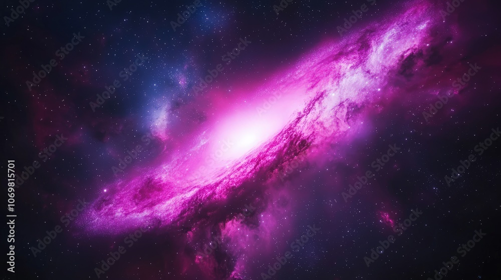 Obraz premium Majestic Cosmic Nebula in Vibrant Shades of Pink and Purple