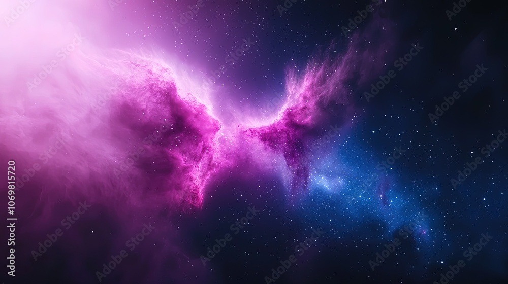 Fototapeta premium Cosmic Nebula with Vibrant Colors Illuminating the Night Sky