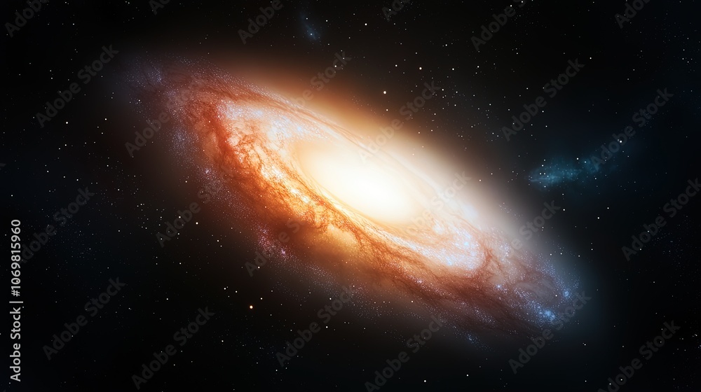 Fototapeta premium Majestic Spiral Galaxy Surrounded by Stars and Cosmic Wonders