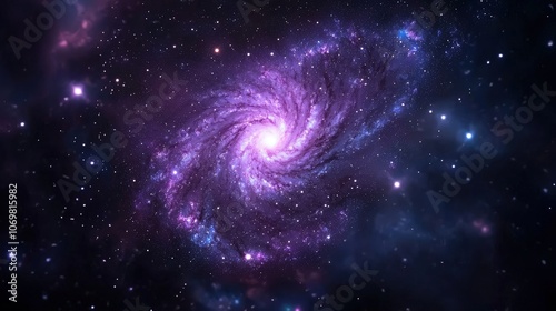 Stunning Spiral Galaxy in Deep Space with Vibrant Cosmic Colors