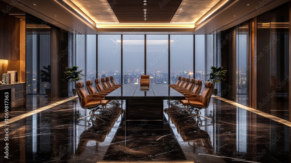 Modern Boardroom View. Modern Boardroom View.