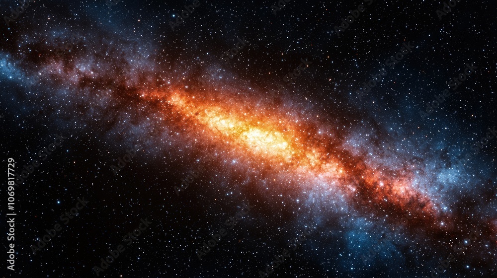 Majestic Spiral Galaxy Illuminated by Distant Stars in Infinite Space
