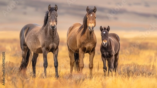Wild Horses in a Meadow