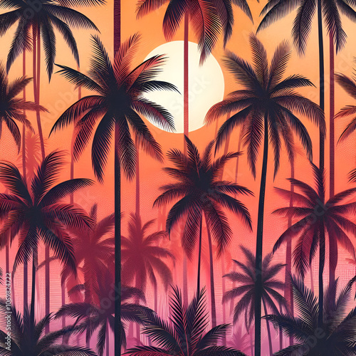 trees at sunset