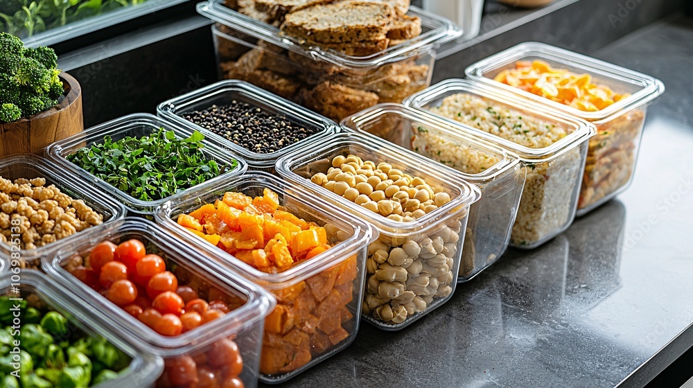 Fototapeta premium Healthy Meal Prep Containers.