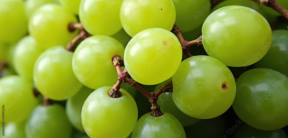 Fresh green grapes close-up, perfect for health, food, and beverage industries, showcasing nature's bounty and vibrant colors. Fresh green grapes close-up, perfect for health, food, and beverage industries, showcasing nature's bounty and vibrant colors.