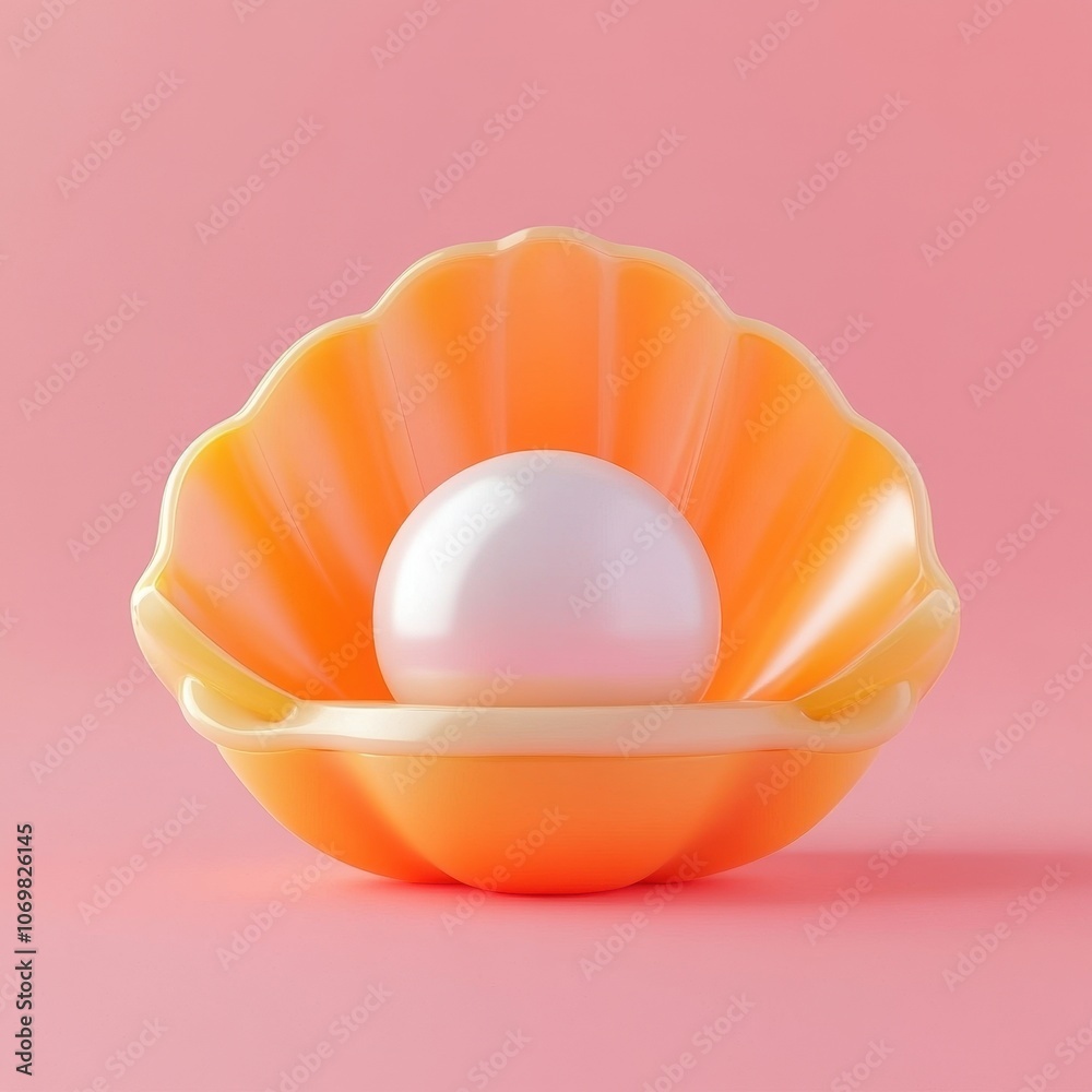 Vibrant Orange Shell with Pearly Center Vibrant Orange Shell with Pearly Center