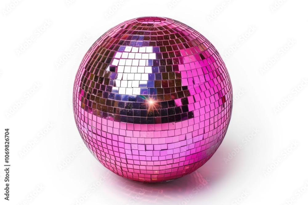 Shining Disco Ball Party Efect isolated on white background  Disco Ball