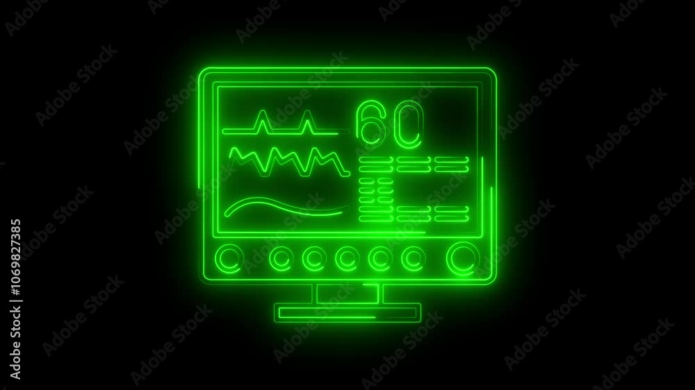 Neon Heart Rate Monitor Display Neon Heart Rate Monitor Display