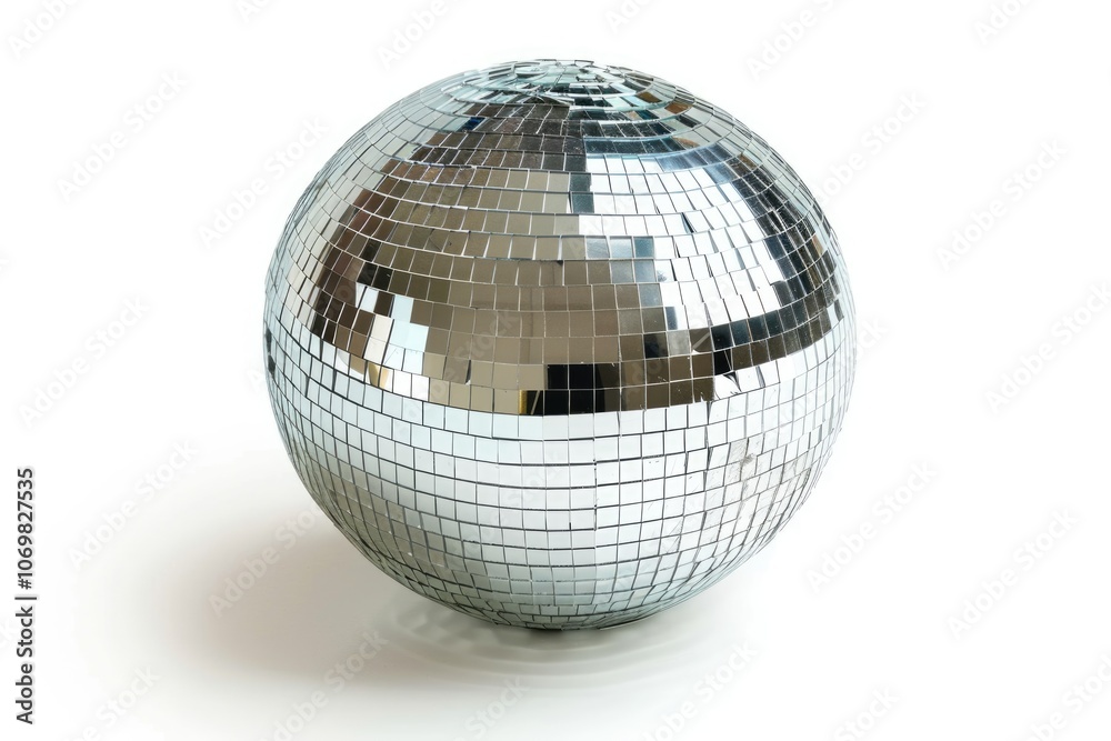 Silver disco mirror ball isolated on white background Silver disco mirror ball isolated on white background