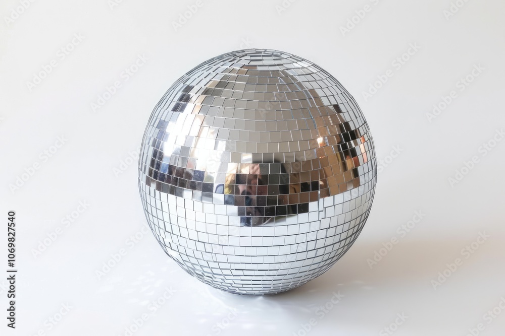 Silver disco mirror ball isolated on white background Silver disco mirror ball isolated on white background