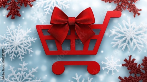 Red Online Shopping Icon wi...