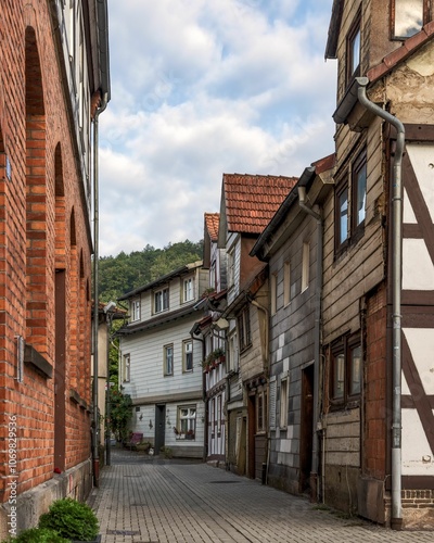 Beautiful old town of Hann Munden and its medieval half-timbered architecture