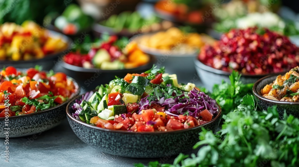 Colorful Salad Bowls