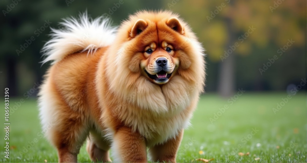 Fluffy Chow Chow enjoying a sunny day Fluffy Chow Chow enjoying a sunny day