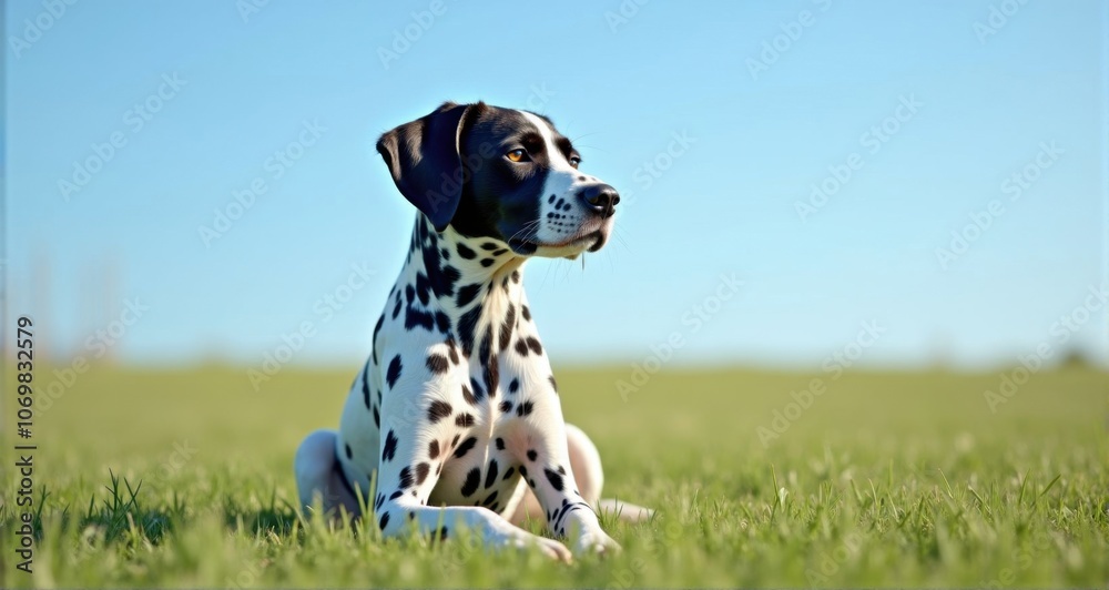 Spotted Dalmatian enjoying a sunny day Spotted Dalmatian enjoying a sunny day