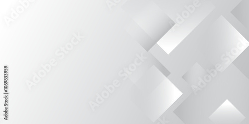 Abstract white and grey triangle overlay texture background. Modern elegant white gray banner background with creative design and shiny lines.Light gray triangle abstract subtle vector background..	