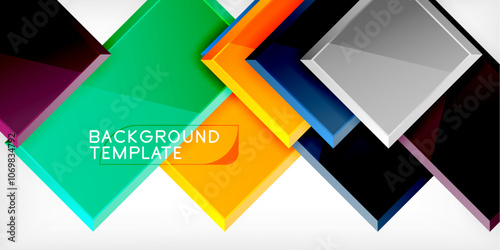 Free Download Glass toy style square shapes abstract design. Vector Illustration For Wallpaper, Banner, Background, Card, Book Illustration, landing page - GFXLoad