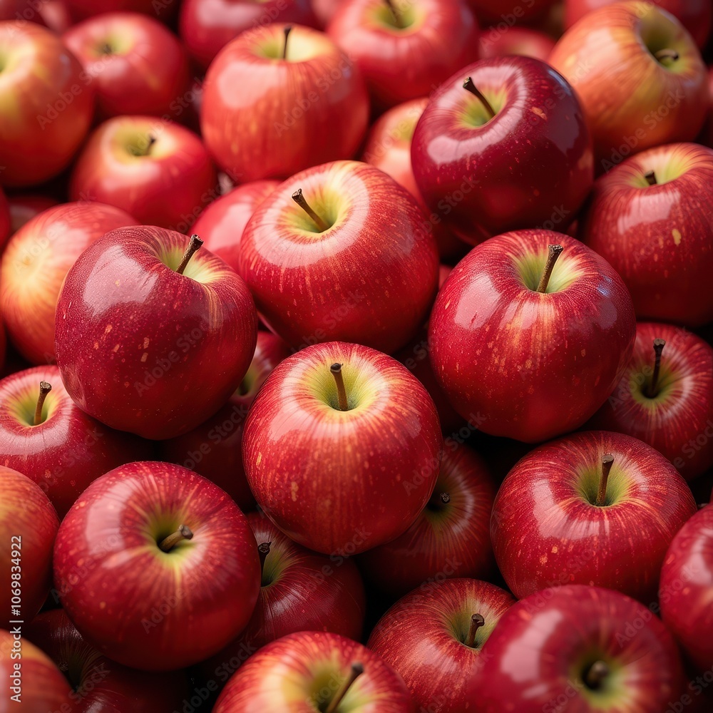 Fresh, vibrant red apples stacked together, perfect for food marketing, nutrition articles, or healthy lifestyle promotions. Fresh, vibrant red apples stacked together, perfect for food marketing, nutrition articles, or healthy lifestyle promotions.