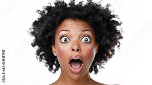 Woman with Shocked Expression in Studio Setting