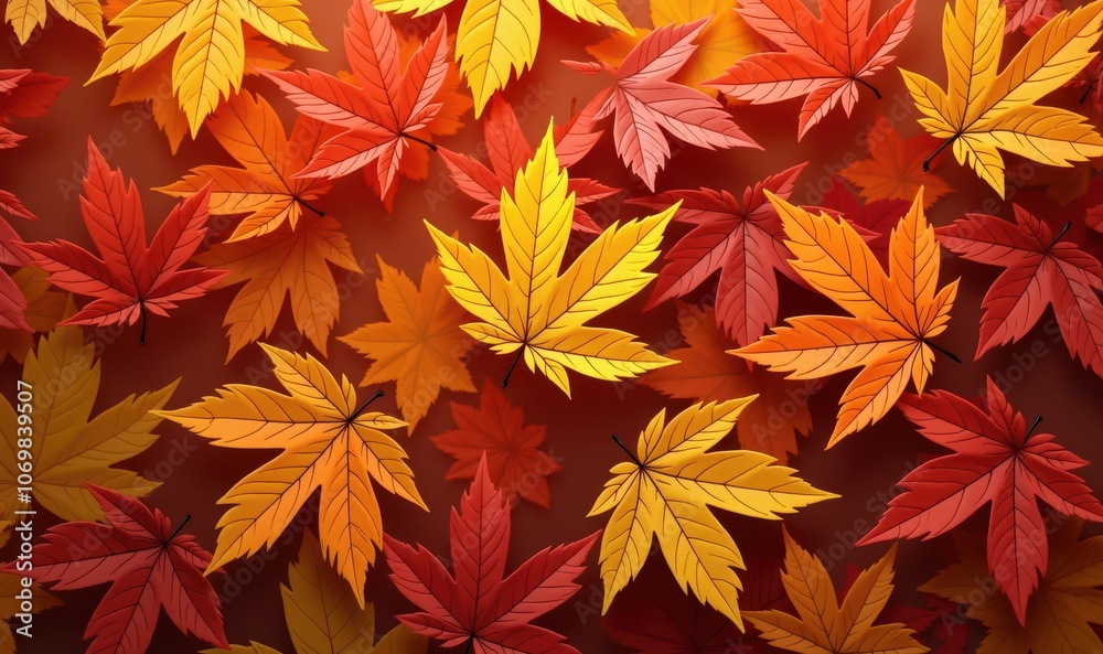 Vibrant autumn leaves in shades of red, yellow, and orange create a stunning seasonal backdrop, perfect for projects related to nature, seasons, art, or lifestyle. Vibrant autumn leaves in shades of red, yellow, and orange create a stunning seasonal backdrop, perfect for projects related to nature, seasons, art, or lifestyle.
