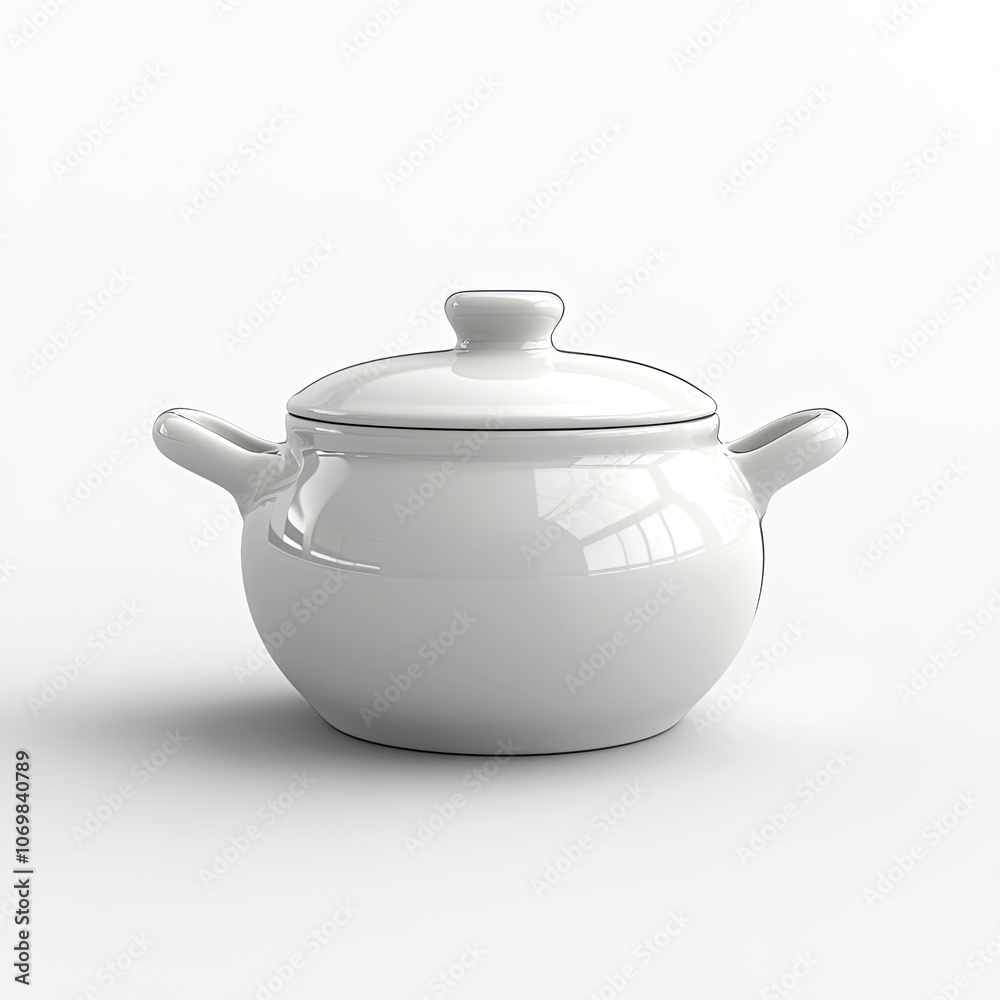 White ceramic pot with lid, isolated on white background. White ceramic pot with lid, isolated on white background.