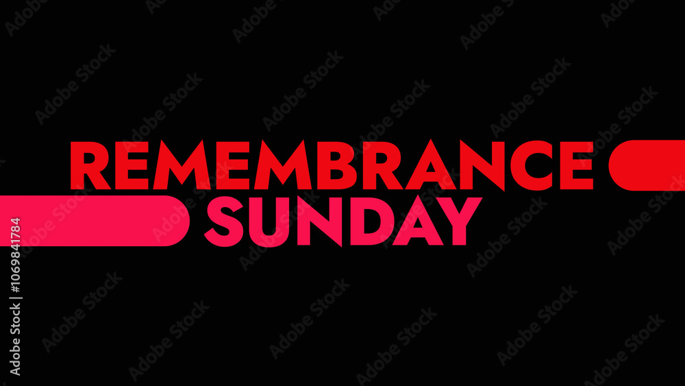 Fototapeta premium Happy Remembrance Sunday colorful text typography on white or black background banner illustration great for wishing and celebrating Happy Remembrance Day