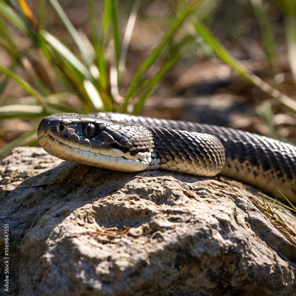 Sunny Sanctuary: A Louisiana Pine Snake Resting on a Rock Sunny Sanctuary: A Louisiana Pine Snake Resting on a Rock