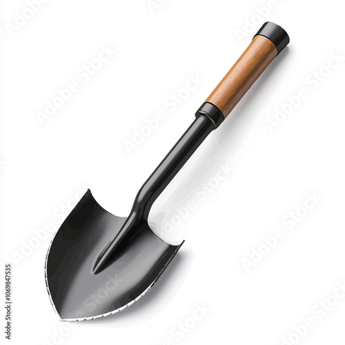 Shovel isolated on a white background. 3d render. 