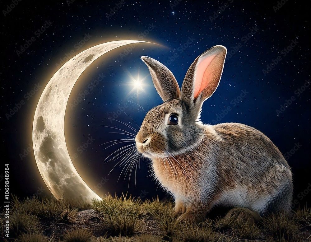 Fototapeta premium 月と兎