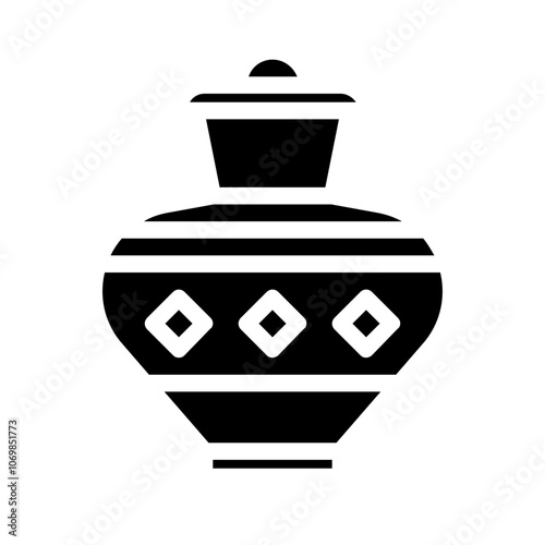 Ancient Egyptian jar Solid Icon