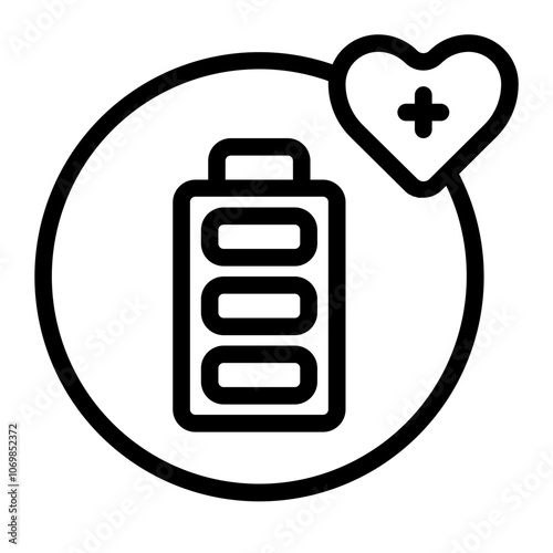 Battery Health Line Icon
