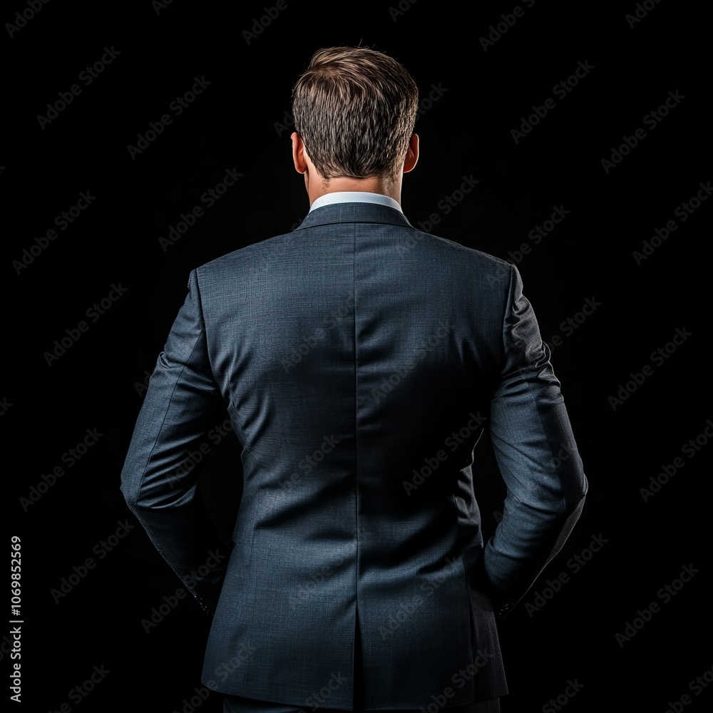 Fototapeta premium Professional analyzes data in dark setting.
