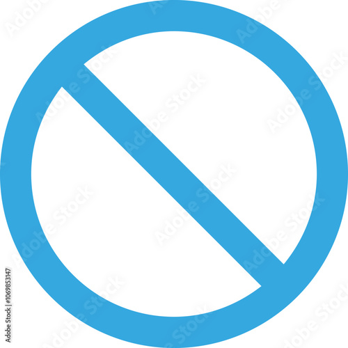 Free Download A Clear Blue Prohibition Sign on a White Background Indicating a Restriction or Ban in an Urban Environment - GFXLoad
