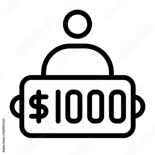 Cash Prize Line Icon