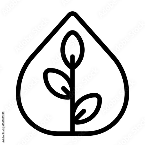 Eco-Friendly with Palm Line Icon