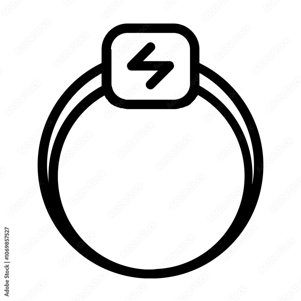 Lightning Magic Ring Line Icon Lightning Magic Ring Line Icon