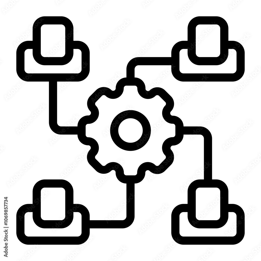 Fototapeta premium Machine Learning Algorithm Line Icon