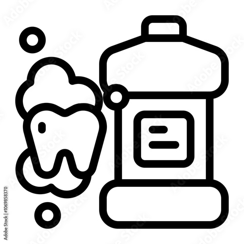 Mouth Rinse Line Icon