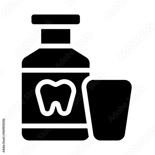 Mouthwash Bottle Solid Icon