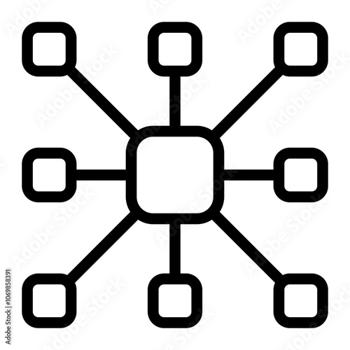 Multiple Connection Line Icon