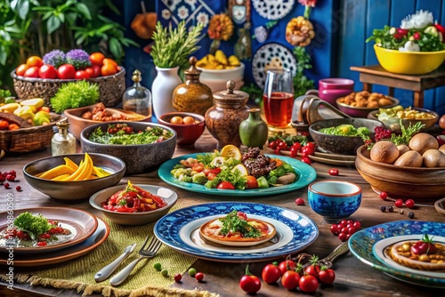 Exquisite Culinary Delights: A Colorful Spread of Jakivanovic-Inspired Dishes Showcasing Fresh Ingredients and Artful Presentation for Food Photography Enthusiasts