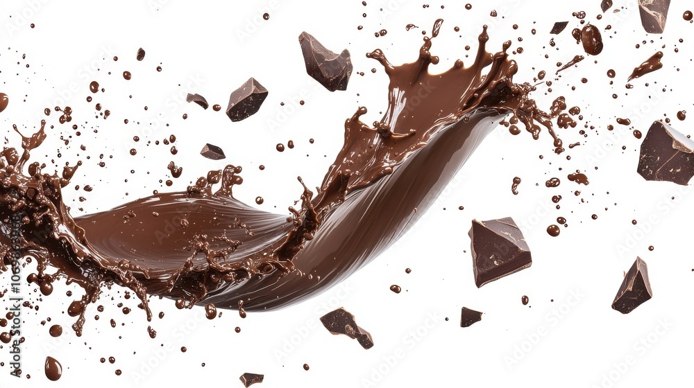 Fototapeta premium Dynamic Chocolate Splash with Rich Brown Details