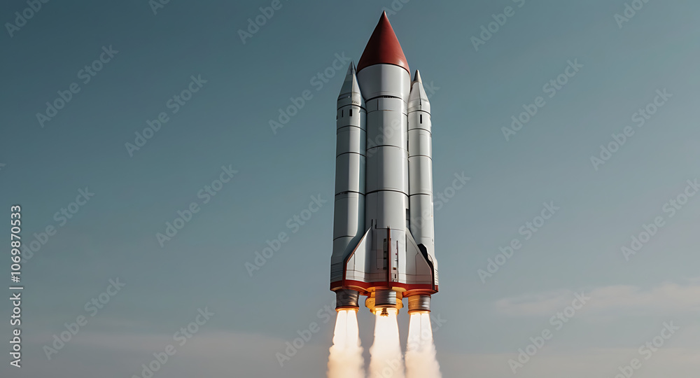 Minimalistic icon of a rocket symbol representing space travel and exploration on white background. Minimalistic icon of a rocket symbol representing space travel and exploration on white background.
